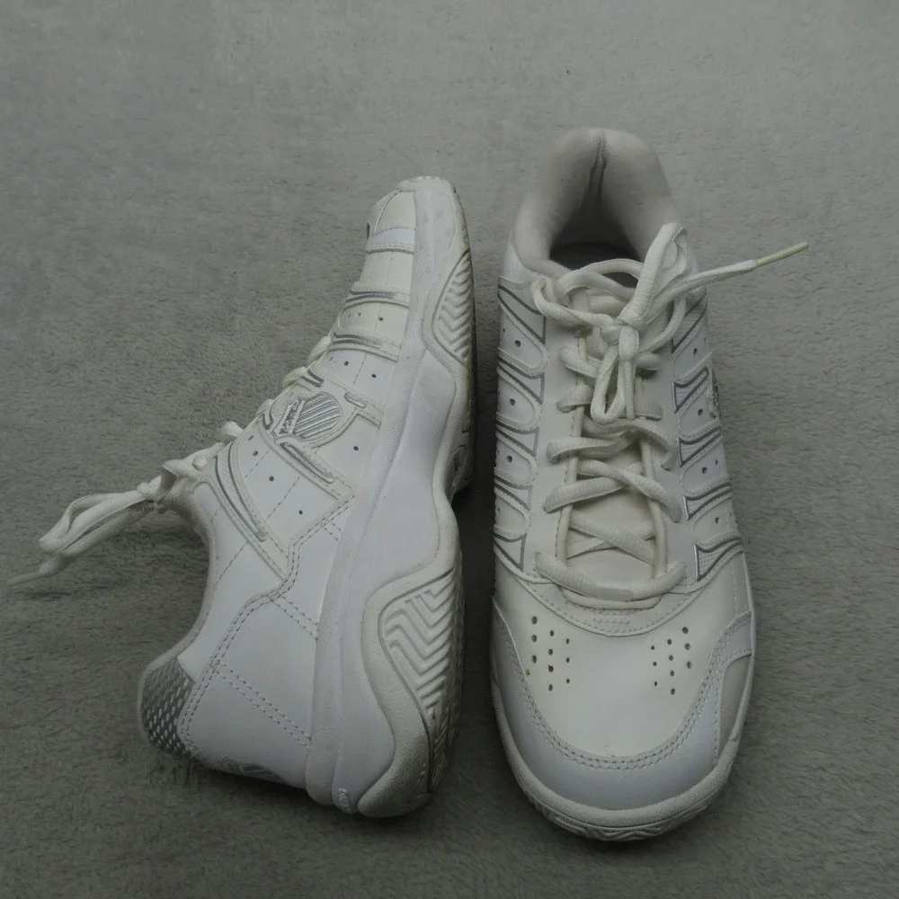 K-Swiss Women 9.5 Tennis Shoes White Grancourt II Lace Up Low Top Shock Spring‎